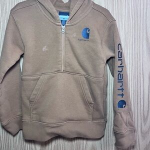 Carhartt Kids Brown Hoodie with Blue Logo